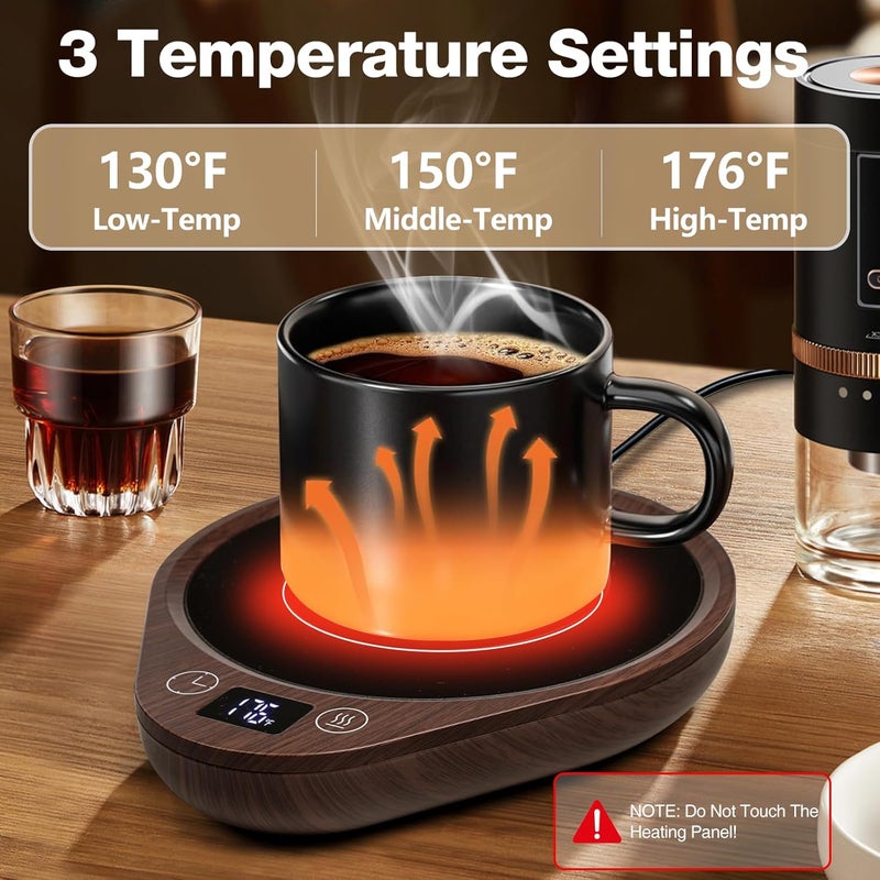 PUSEE Coffee Mug Warmer - Electric Large Candle Warmer Plate with 4H Auto Shut Off, 3-Temp Settings Cup Heater for Desk, Tea, Milk, Cocoa - Image 2